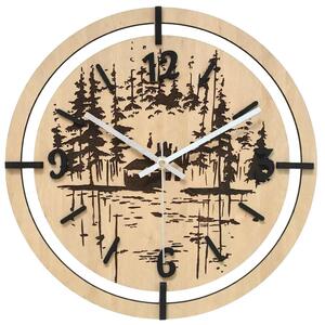 Dřevěné hodiny na zeď les 30 až 50 cm | NILSE: HDF - Javor 30 cm 4804-115436 HDF0702-ruky-silver