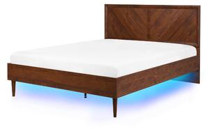 LED postel MIALET 140 x 200 cm Tmavě hnědá