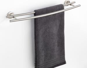 Dvojitý nástěnný držák na ručníky z matného nerezového kovu Wenko Cuba Rail
