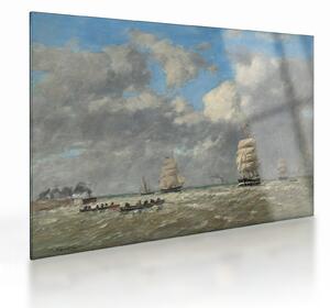 Skleněný obraz - Eugène Boudin, Le Havre, reprodukce (70x50 cm)