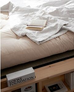 Dvoulůžková postel z masivního dřeva s úložným prostorem a černým futonem Comfort Mat Karup Design Ziggy, 180 x 200 cm