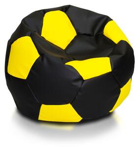 Sedací vak Fotbalový míč barevný vel.S - Eko kůže Černá