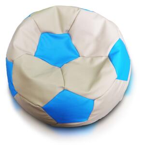 Sedací vak Fotbalový míč barevný vel.S - Eko kůže Modrá