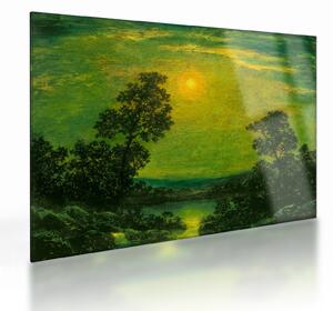 Skleněný obraz - Imitator of Ralph Albert Blakelock, Moonlight, reprodukce (70x50 cm)