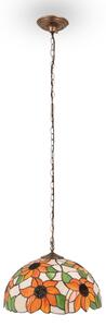 Brilagi - Tiffany vitrážový lustr na řetězu SUNFLOWER 1xE27/60W/230V pr. 40 cm