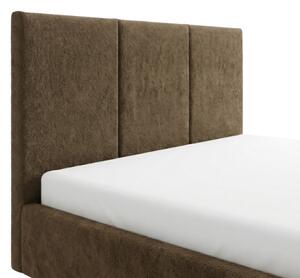 Čalouněná postel 140x200 EABNA s úložným prostorem - hnědá