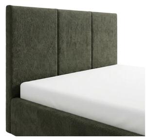 Čalouněná postel 140x200 EABNA s úložným prostorem - tmavě zelená