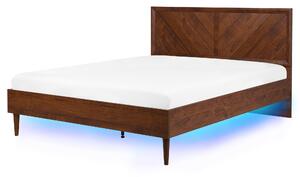 LED postel MIALET 160 x 200 cm Tmavě hnědá