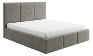 Čalouněná postel 140x200 EABNA s úložným prostorem - světle šedá