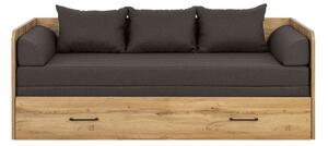 Rozkládací postel 80 cm BRW Tetrix (dub wotan + hnědá)