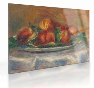 Skleněný obraz - Auguste Renoir, Peaches on a Plate, reprodukce (70x50 cm)