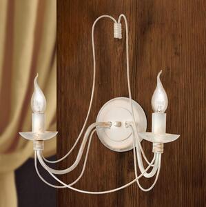 Orion WA 2-809/2 - Nástěnná lampa VELA 2xE14/40W/230V bílá/zlatá/patina