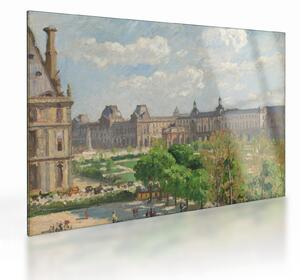 Skleněný obraz - Camille Pissarro, Place du Carrousel, Paris, reprodukce (70x50 cm)