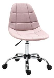 Vinsetto Otočná Kancelářská Židle, Ergonomický a Nastavitelný Design Bez Opěrek, Růžová, 59x59x81-91cm | Aosom