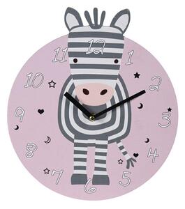 H&S Decoration Dětské nástěnné hodiny Zebra, vícebarevná