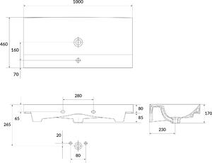 Cersanit Larga umyvadlo 100x46 cm obdélníkový nábytkový bílá K120-011