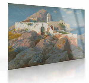 Skleněný obraz - William Stanley Haseltine, Santa Maria a Cetrella, Anacapri, reprodukce (70x50 cm)