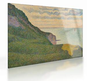 Skleněný obraz - Georges Seurat, Seascape at Port-en-Bessin, Normandy, reprodukce (70x50 cm)