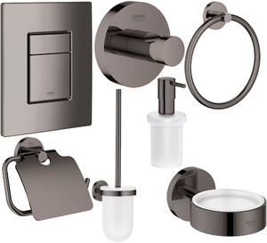 Sada splachovací tlačítko Grohe Skate 38732A00, záchodová štětka Grohe Essentials 40374A01, 40367A01, 40369A01, 40365A01, 40394A01, 40364A01