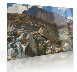 Skleněný obraz - John Singer Sargent, Simplon Pass, reprodukce (70x50 cm)