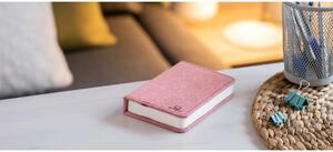 Růžová malá LED stolní lampa ve tvaru knihy Gingko Booklight