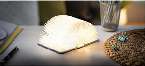 Šedá malá LED stolní lampa ve tvaru knihy Gingko Booklight