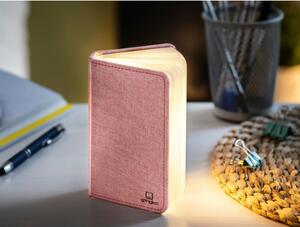 Růžová malá LED stolní lampa ve tvaru knihy Gingko Booklight