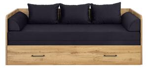Rozkládací postel 80 cm BRW Tetrix (dub wotan + černá)