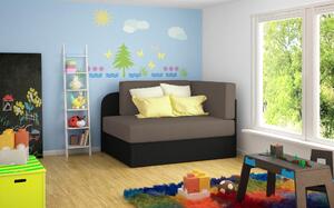 Dětská skládací postel EMILIE světle hnědá/tmavě hnědá, 73x166 cm