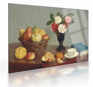 Skleněný obraz - Henri Fantin-Latour, Still Life, reprodukce (70x50 cm)