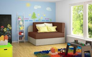 Dětská skládací postel EMILIE hnědá/béžová, 73x166 cm