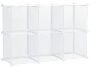 HOMCOM Modulární botník šetřící prostor se stohovatelným designem, 6 boxů z PP plastu, 65x32x95cm, Transparentní | Aosom