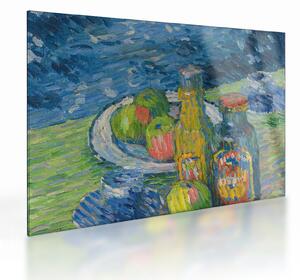 Skleněný obraz - Alexej von Jawlensky, Still Life with Bottles and Fruit, reprodukce (70x50 cm)