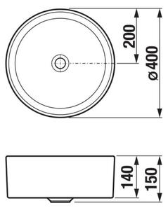 JIKA H8184200001121 - Umyvadlo na desku CUBITO pr. 40 cm keramika/bílá