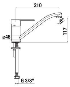 JIKA H3511Z10042301 - Dřezová baterie LYRA 21 cm lesklý chrom