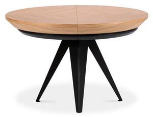 Rozkládací stůl s černými kovovými nohami Windsor & Co Sofas Magnus, ø 120 cm