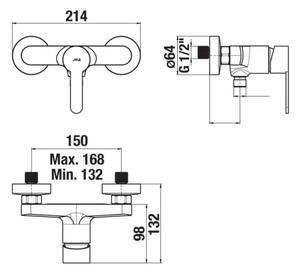JIKA H3311Z70044001 - Sprchová baterie LYRA lesklý chrom