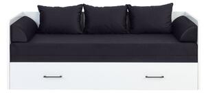 Rozkládací postel 80 cm BRW Tetrix (lesk bílý + černá)
