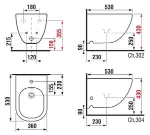 JIKA H8317121003021 - Závěsný bidet MIO keramika/perlově bílá