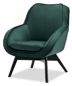 Designové křeslo Merch (zelená + dub). Akce -14%