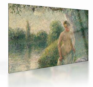 Skleněný obraz - Camille Pissarro, The Bather, reprodukce (70x50 cm)