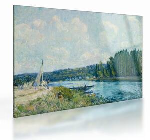 Skleněný obraz - Alfred Sisley, The Banks of the Oise, reprodukce (70x50 cm)