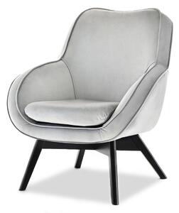 Designové křeslo Merch (šedá + dub). Akce -14%