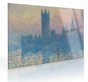 Skleněný obraz - Claude Monet, The Houses of Parliament, Sunset, reprodukce (70x50 cm)
