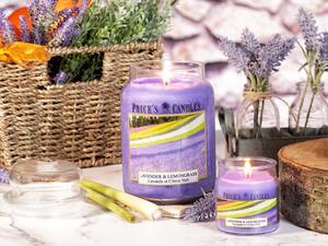 PRICE´S MAXI svíčka ve skle Levandule & Lemongrass - hoření 150h