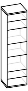 Vysoká vitrína ALVERNO 2, 50,2x207,8x40, dub/bílá, pravá