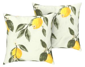 Livarno home Potah na polštář Renforcé, 50 x 60 cm, 2 kusy (citronová/zelená) (100389505001)