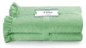 Zelený přehoz přes postel AmeliaHome Tilia Mint, 220 x 240 cm