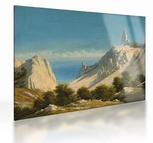 Skleněný obraz - Georg Emil Libert, View of Sommerspiret, the Cliffs of Møn, reprodukce (70x50 cm)
