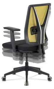 Kancelářská židle, zelená síťovina+černá látka, houpací mech, plast kříž